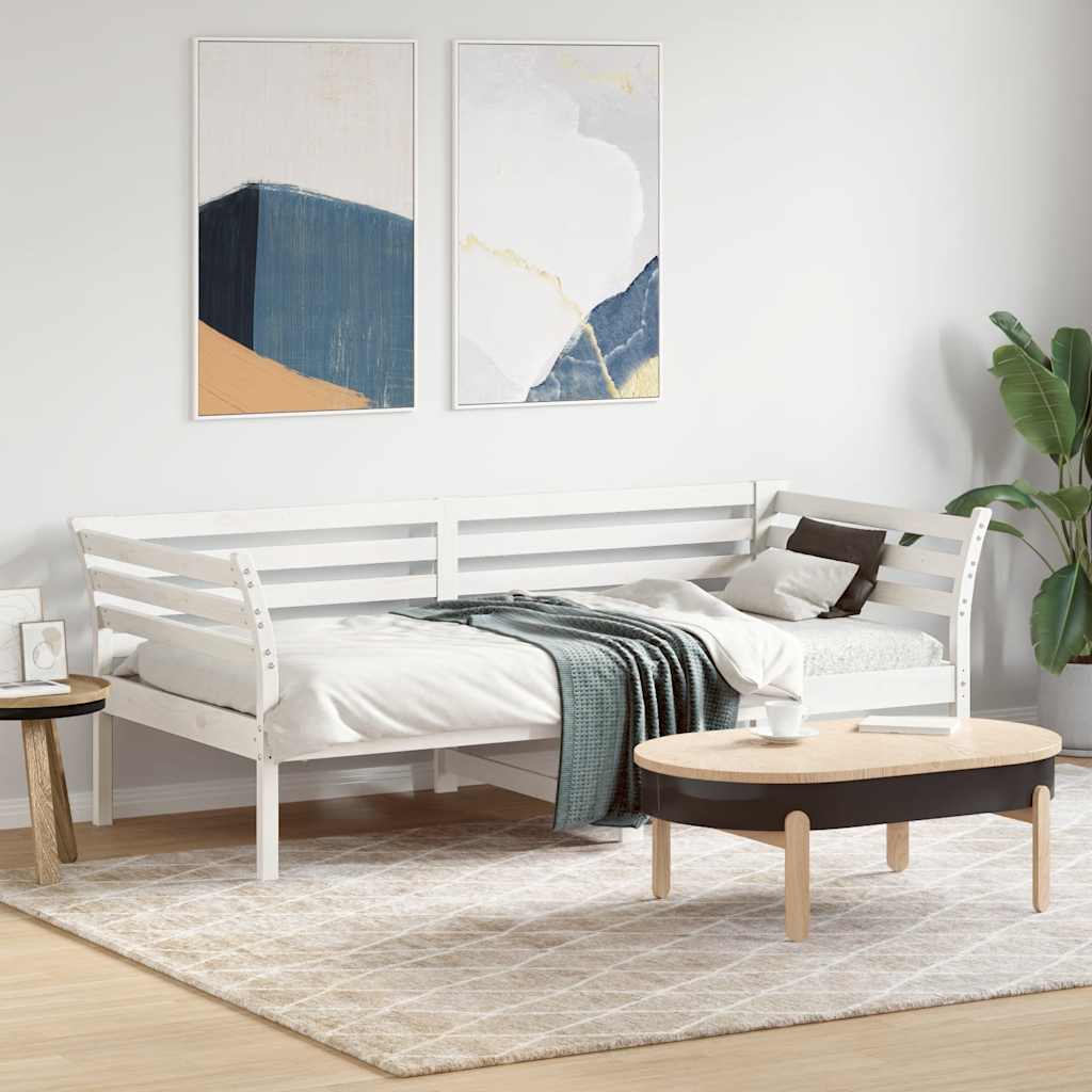 Vidaxl Sofá Cama Madera Maciza De Pino 75X190 Cm Blanco , Leroy Merlin