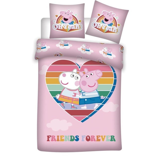 Parure de lit simple- Peppa pig friends forever - 140 cm x 200 cm