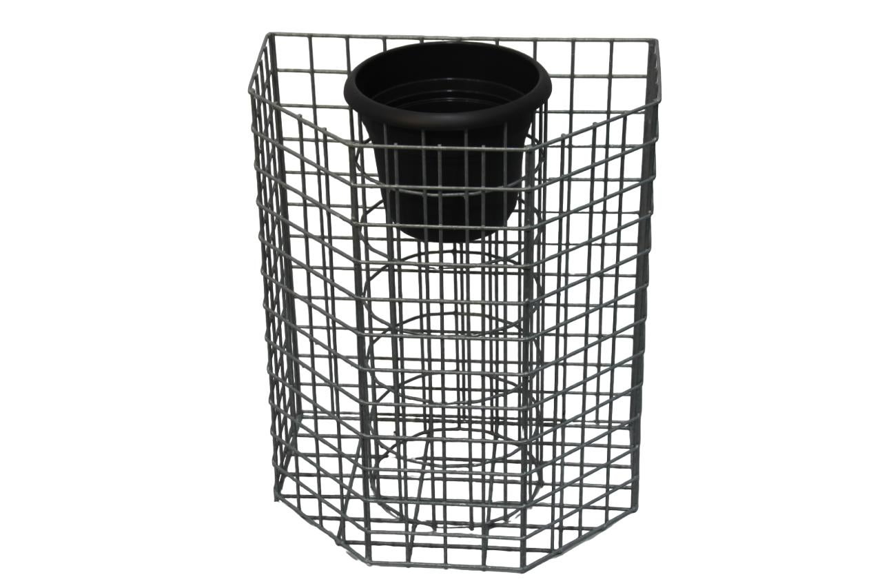 Media columna octogonal para flores, altura 62 cm, mw 5 x 5 cm, galvanizada en caliente incl. maceta