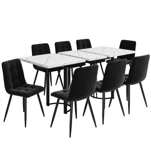 Table à Manger 6 Personnes Georgia Rectangle 140x90 Cm – Imitation Hêtre Contemporaine Moderne