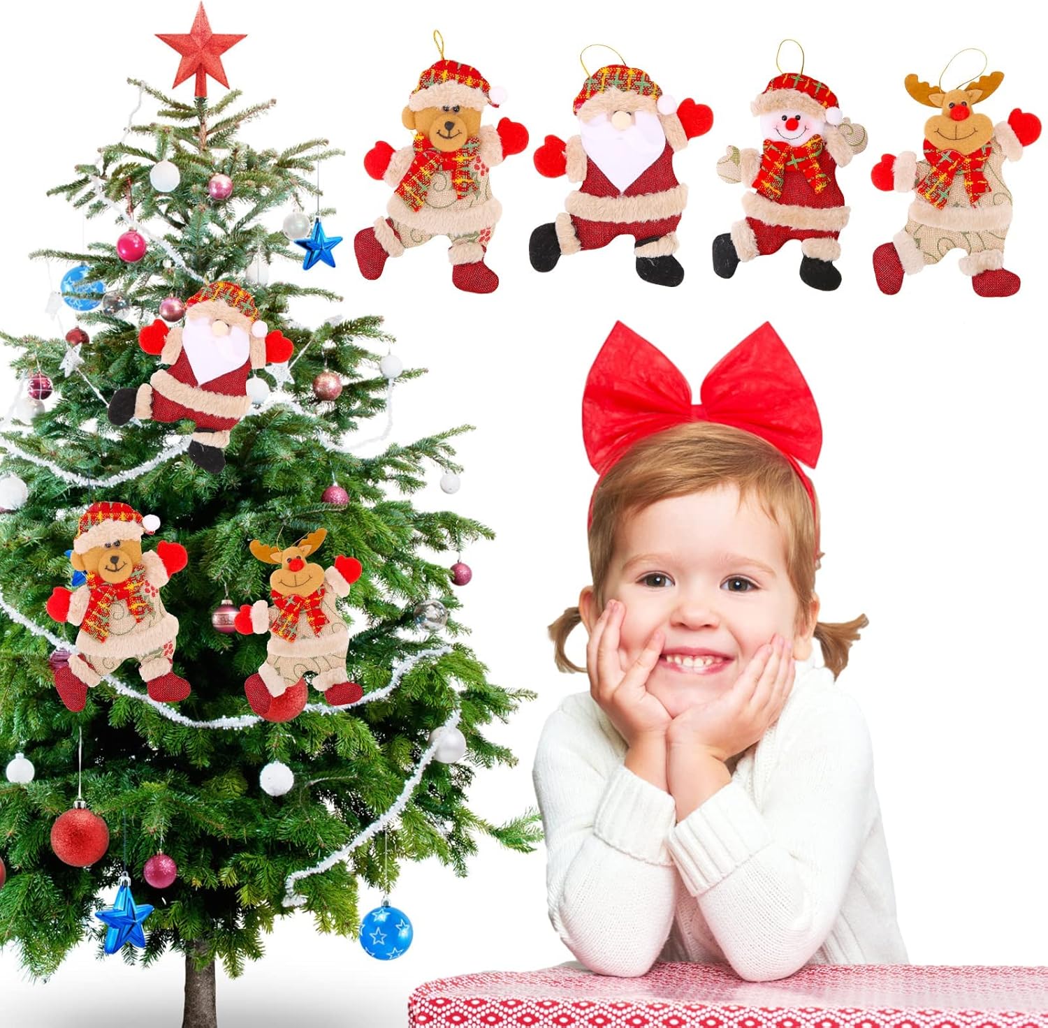 Ornement Père Noël En Acrylique 3D - Déco Sapin, Pendentif Voiture, Porte-clés - Cadeau Mignon Homme Femme