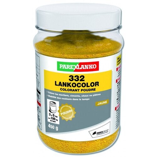 Colorant en poudre 332 LANKOCOLOR PAREXLANKO - mortiers, ciments, plâtres - jaune - 450 g - 2