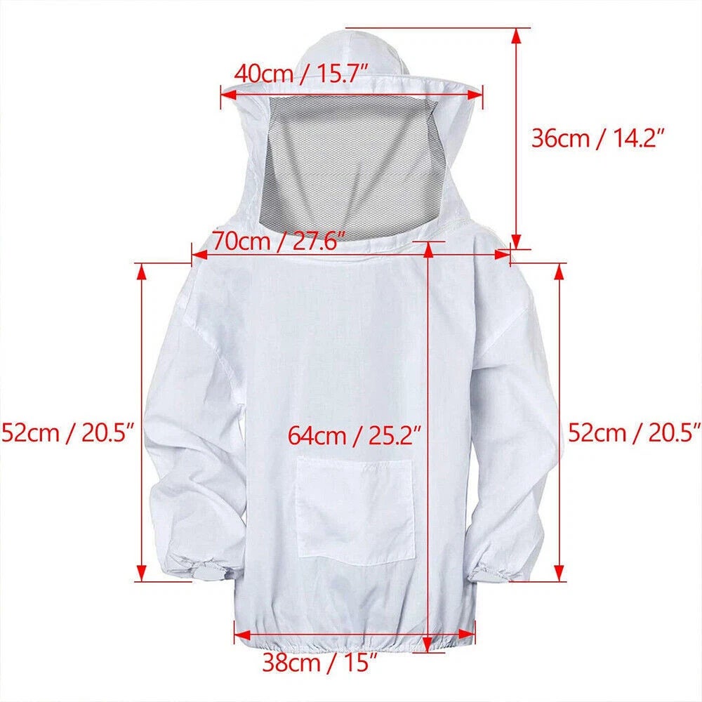 Veste d'apiculteur unisexe 2 pièces, veste d'apiculteur en polyester avec voile et capuche, combinaison de protection apicole intégrale - 2