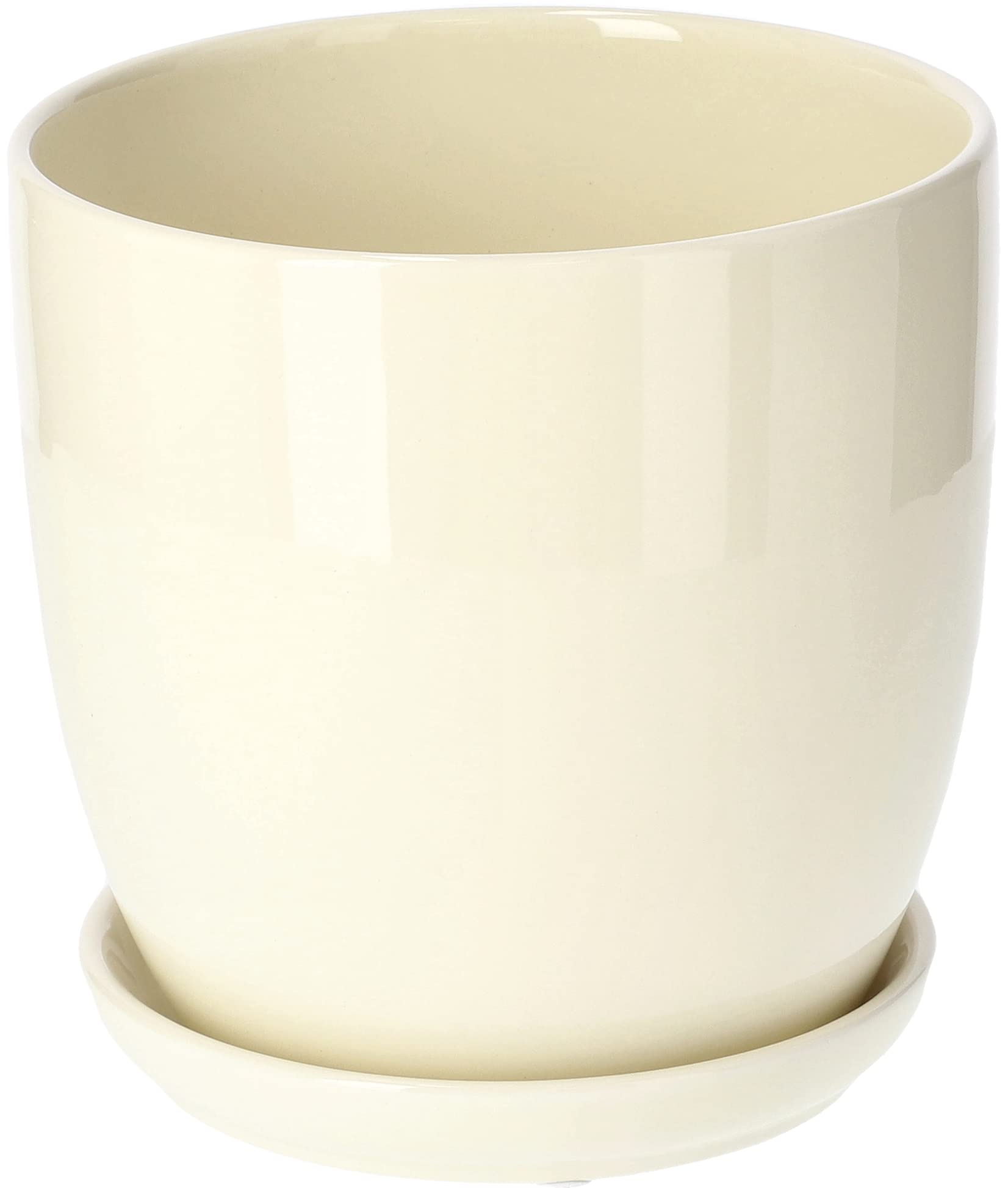 Zestaw 2x donica doniczka z podstawką ø16cm ceramiczna biała osłona kwiaty - KOTARBAU - 4