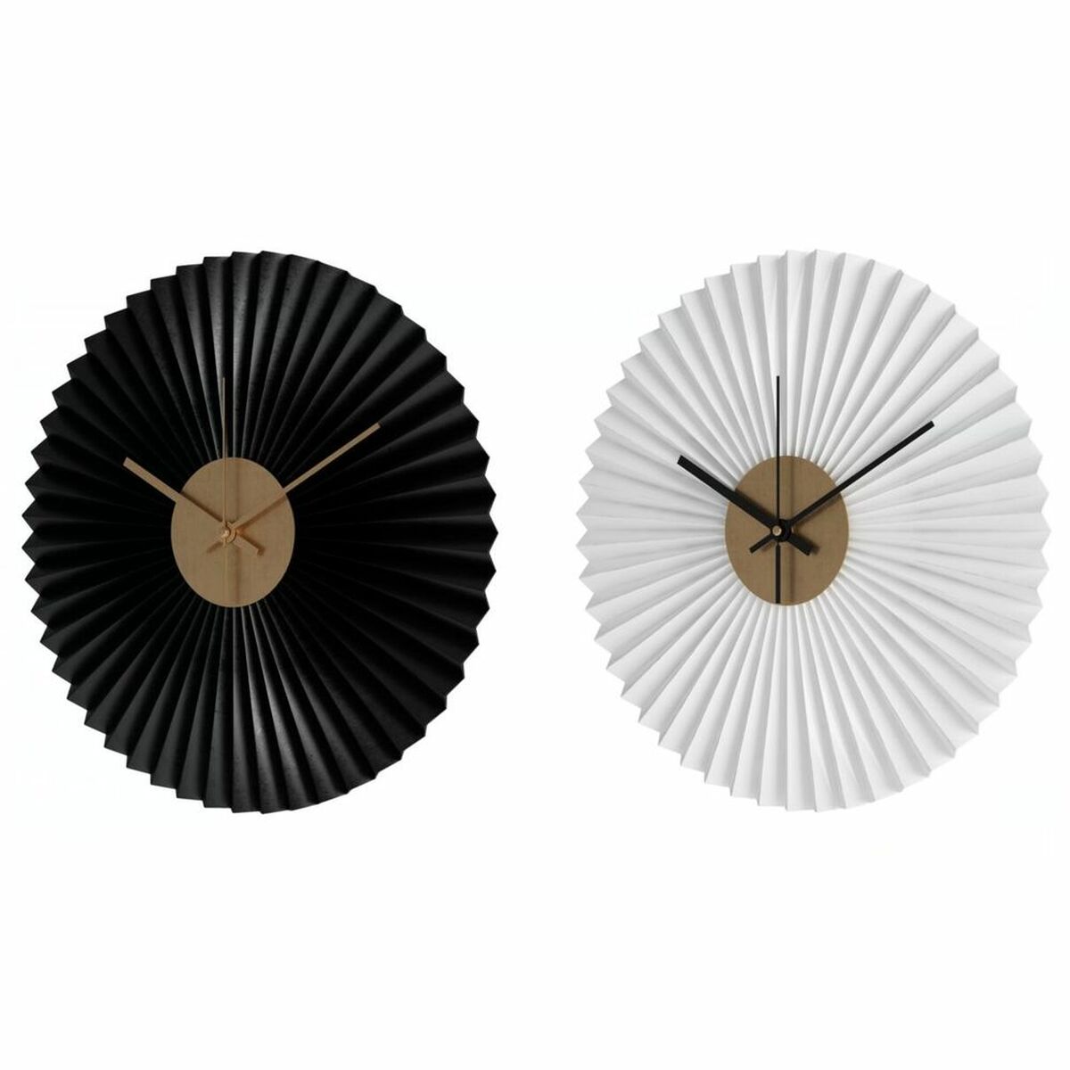 Reloj de pared dkd home decor negro blanco hierro (30 x 4 x 30 cm) (2 pcs)