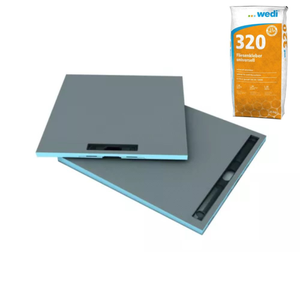 Receveur à carreler 160 x 100 cm WEDI Fundo Riolito Neo, écoulement linéaire + colle 320