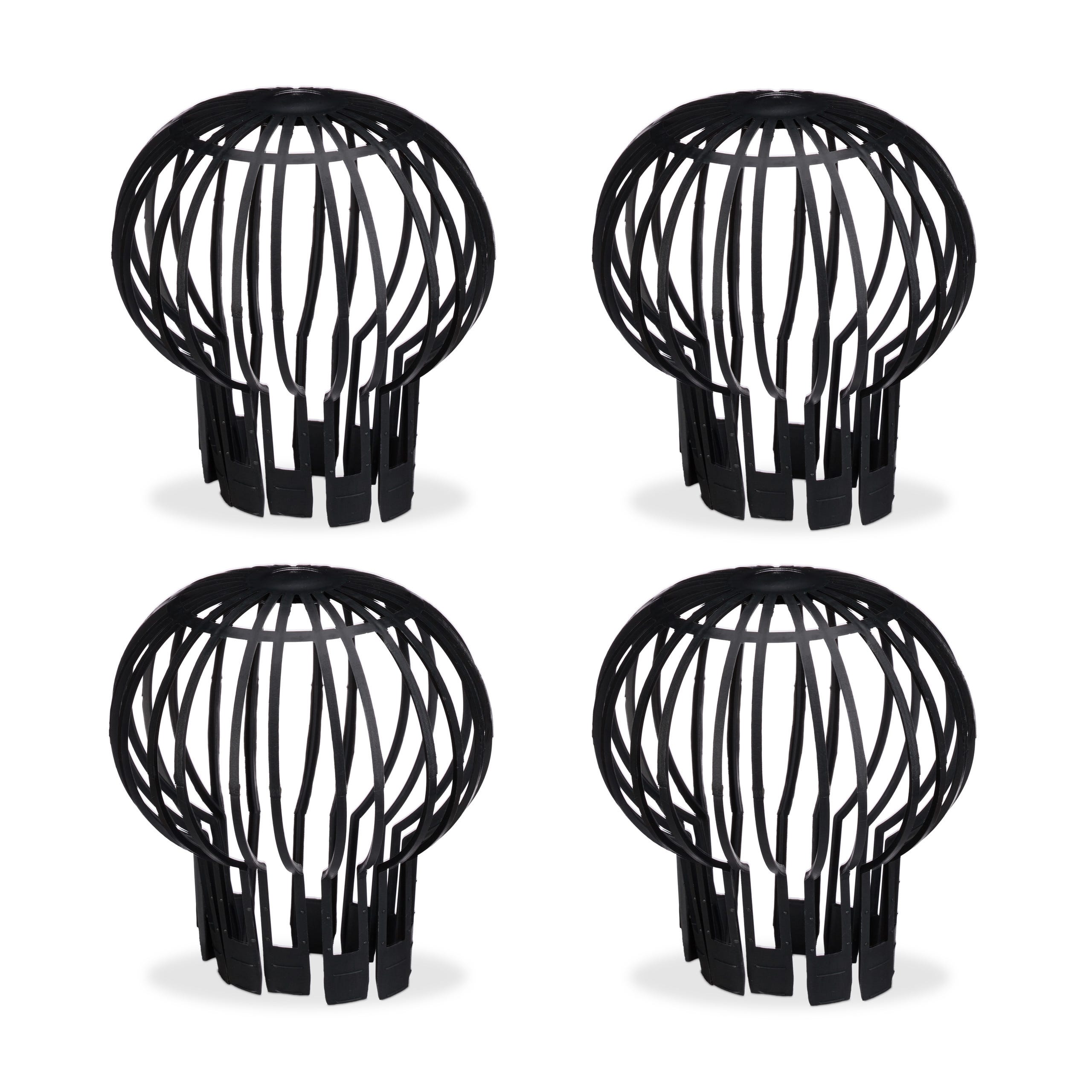 Parafoglie Per Grondaie Relaxdays - Set Da 4 In Plastica Nero Diametro 13 Cm - Foto 1