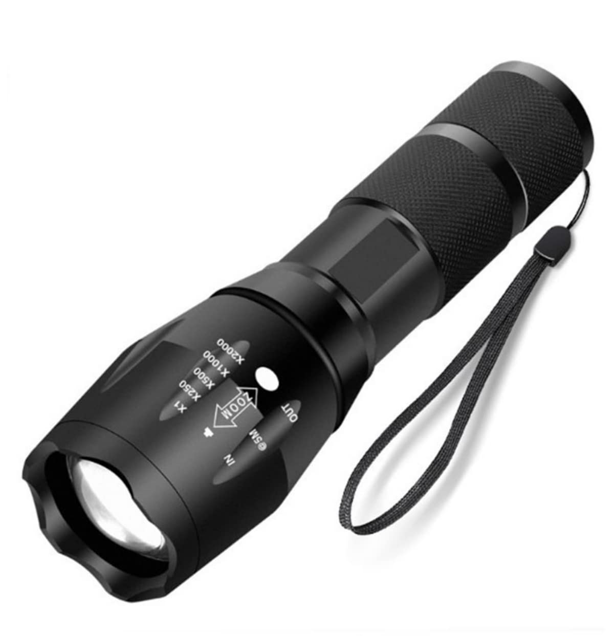 Latarka taktyczna LED T6 XML Super Jasna - Zoom i Regulowana Ostrość, Mini Wodoodporna, Funkcja Bezpieczeństwa Stroboskopowego SOS