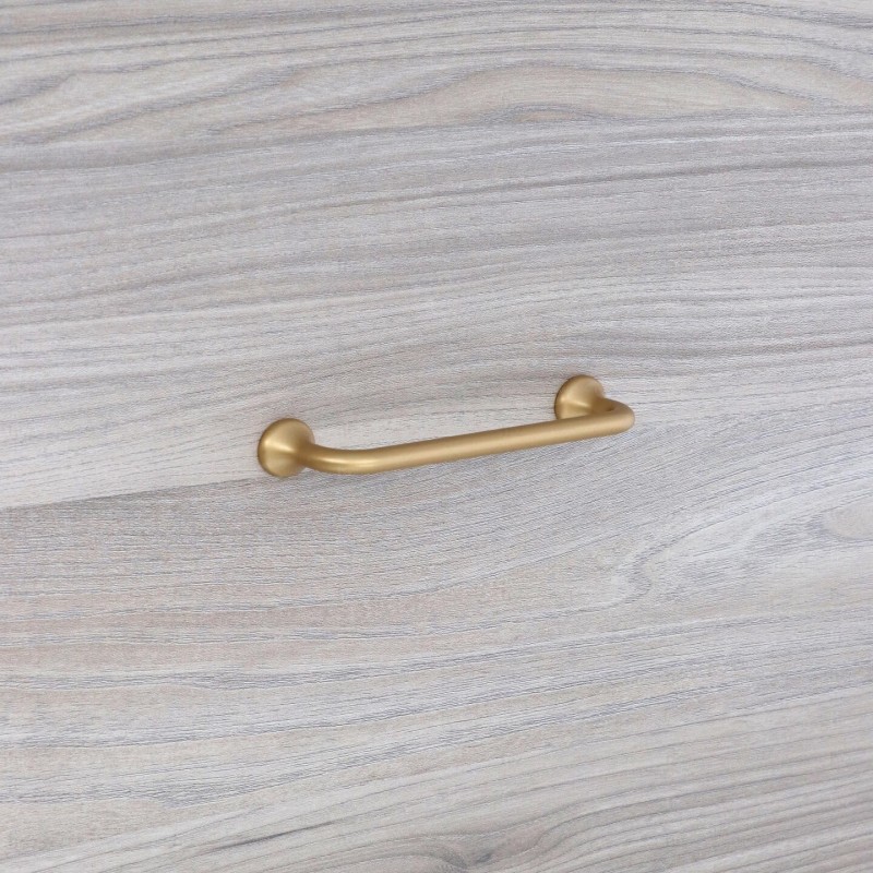 Maniglia per mobili in zama interasse 128 mm finitura ottone - 5