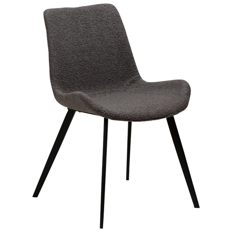 Hype Dan-Form krzesło stołowe bouclé szary.