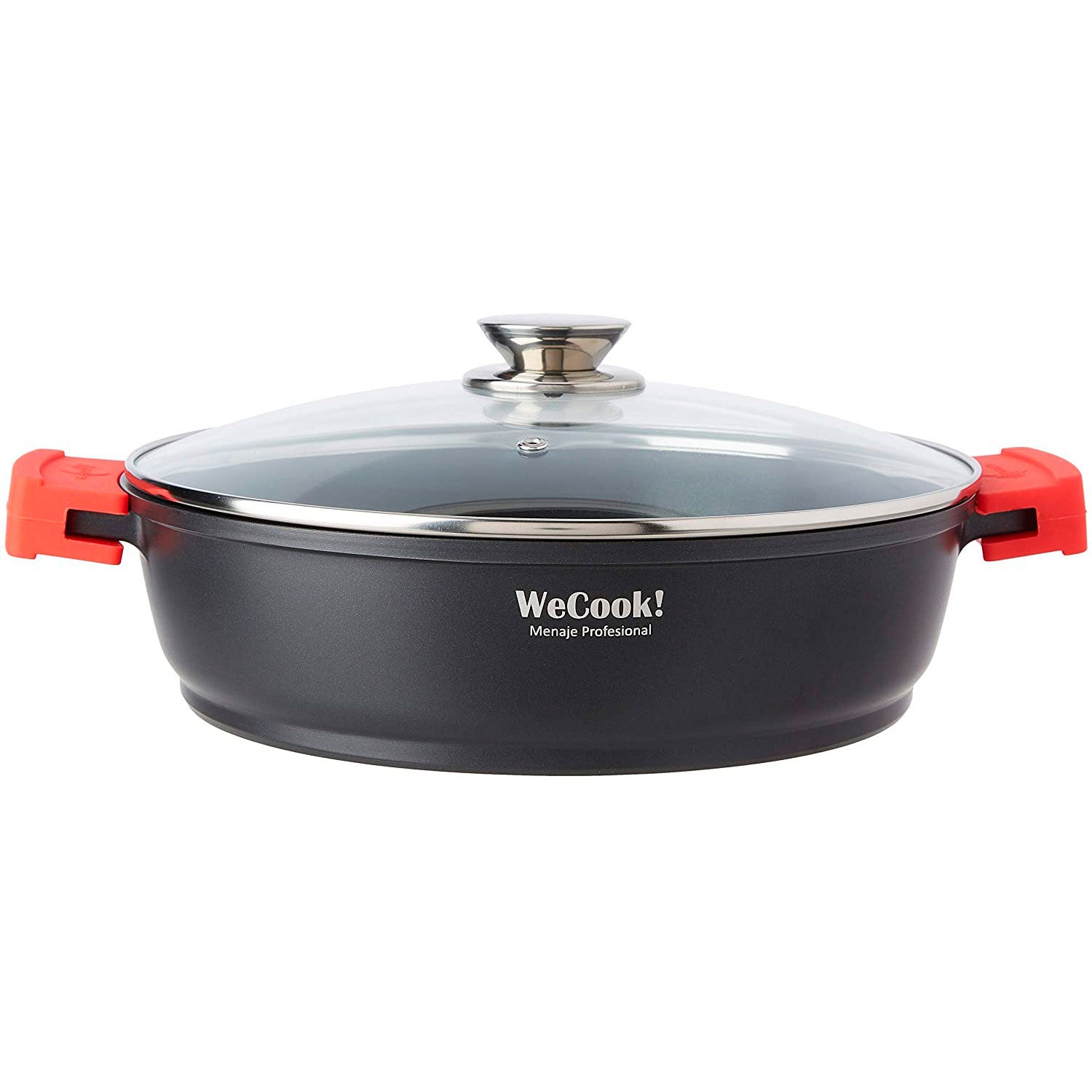 Tower Casseruola Bassa In Alluminio 30 Cm Diametro Con Coperchio In Vetro - Antiaderente Black Diamond - 4