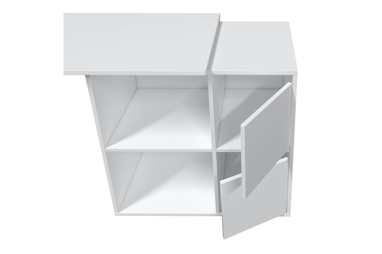 Bureau d'angle modulable SMART avec rangement L120cm - Blanc - 6