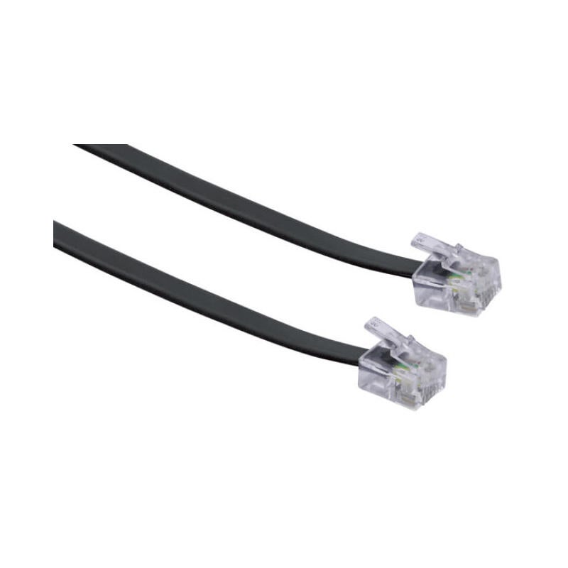 C ble tae schwaiger rj11 - rj11 6p4c 6m plat noir | Leroy Merlin