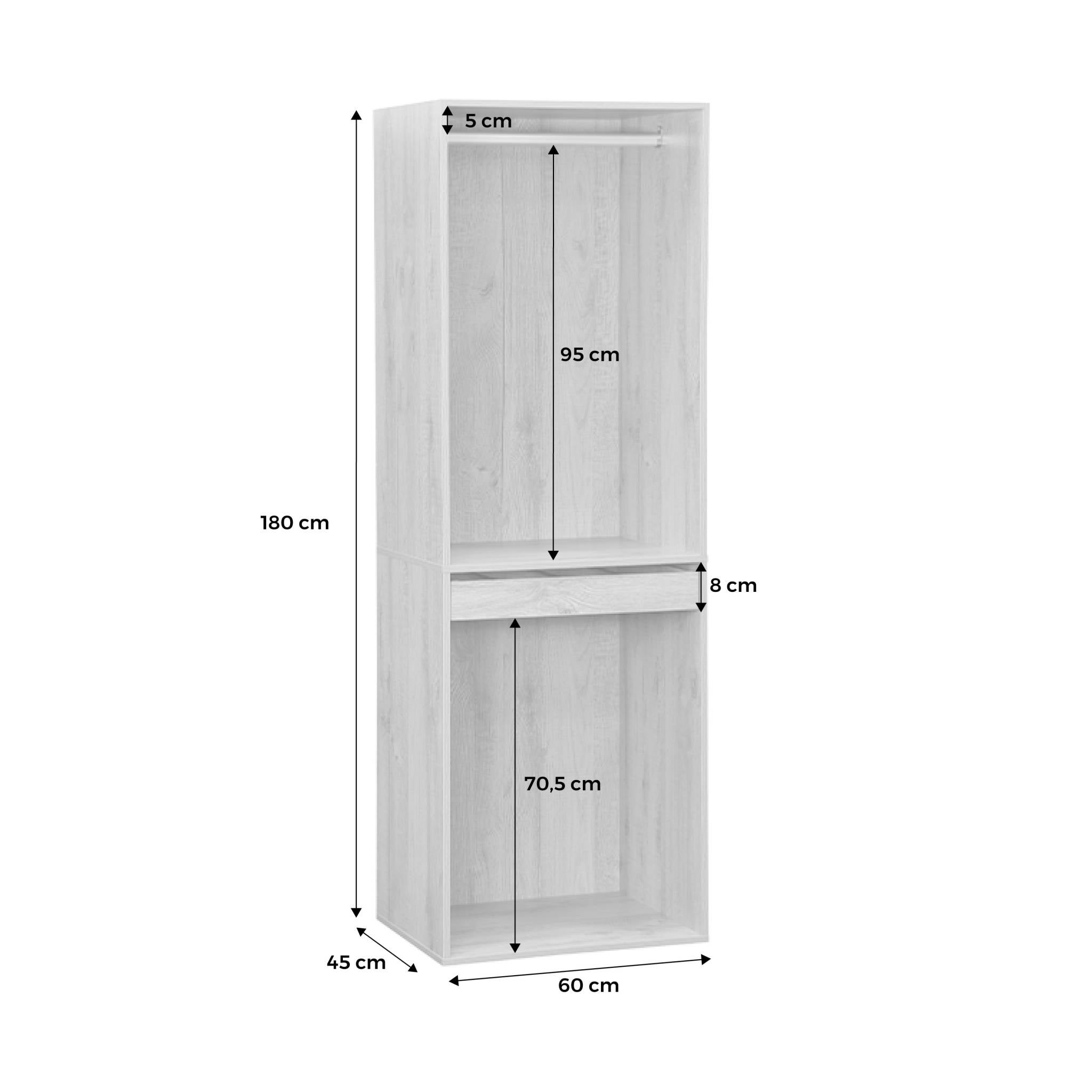 Module dressing avec penderie et porte-pantalons. naturel. panneaux stratifiés MODULO - 4