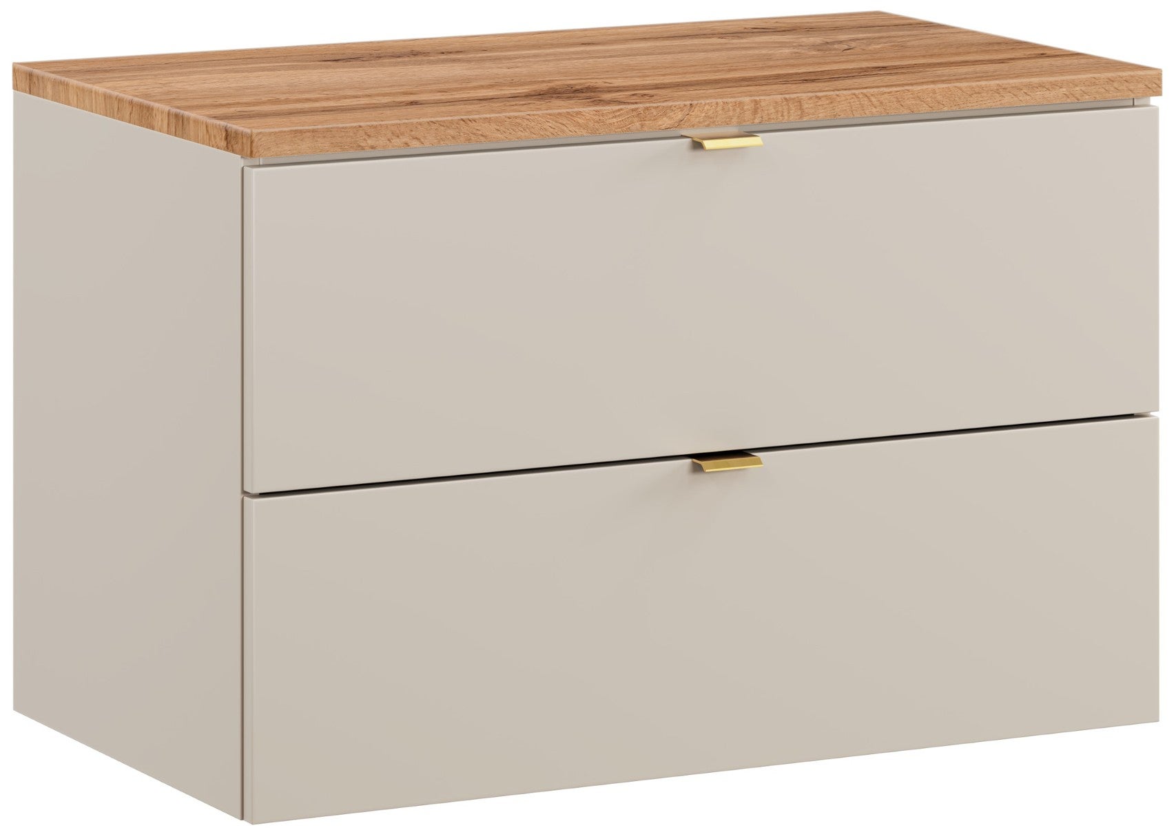 Szafka łazienkowa DALIA 80 cm kaszmir dąb wotan 2 szuflady wisząca