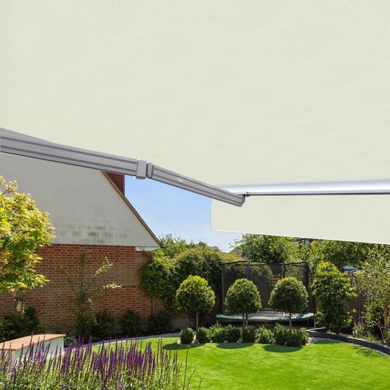 Store banne manuel 4 x 3 m Monobloc pour terrasse - Écru - 2