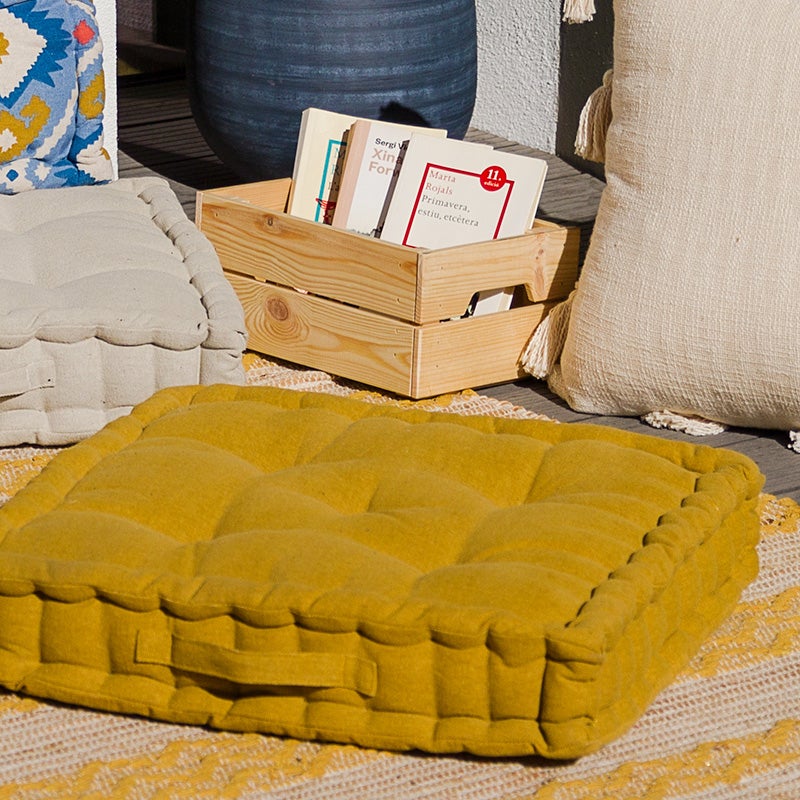 ART Coussin De Sol Bohème Avec Rembourrage Mélange De Laine Pure Et De