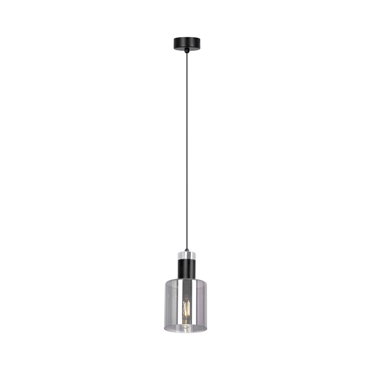 Lampa wisząca Brus czarno-grafitowa 1xE27x40W dekoracyjna wym: 90 x 13 x 13 cm metal Kaja