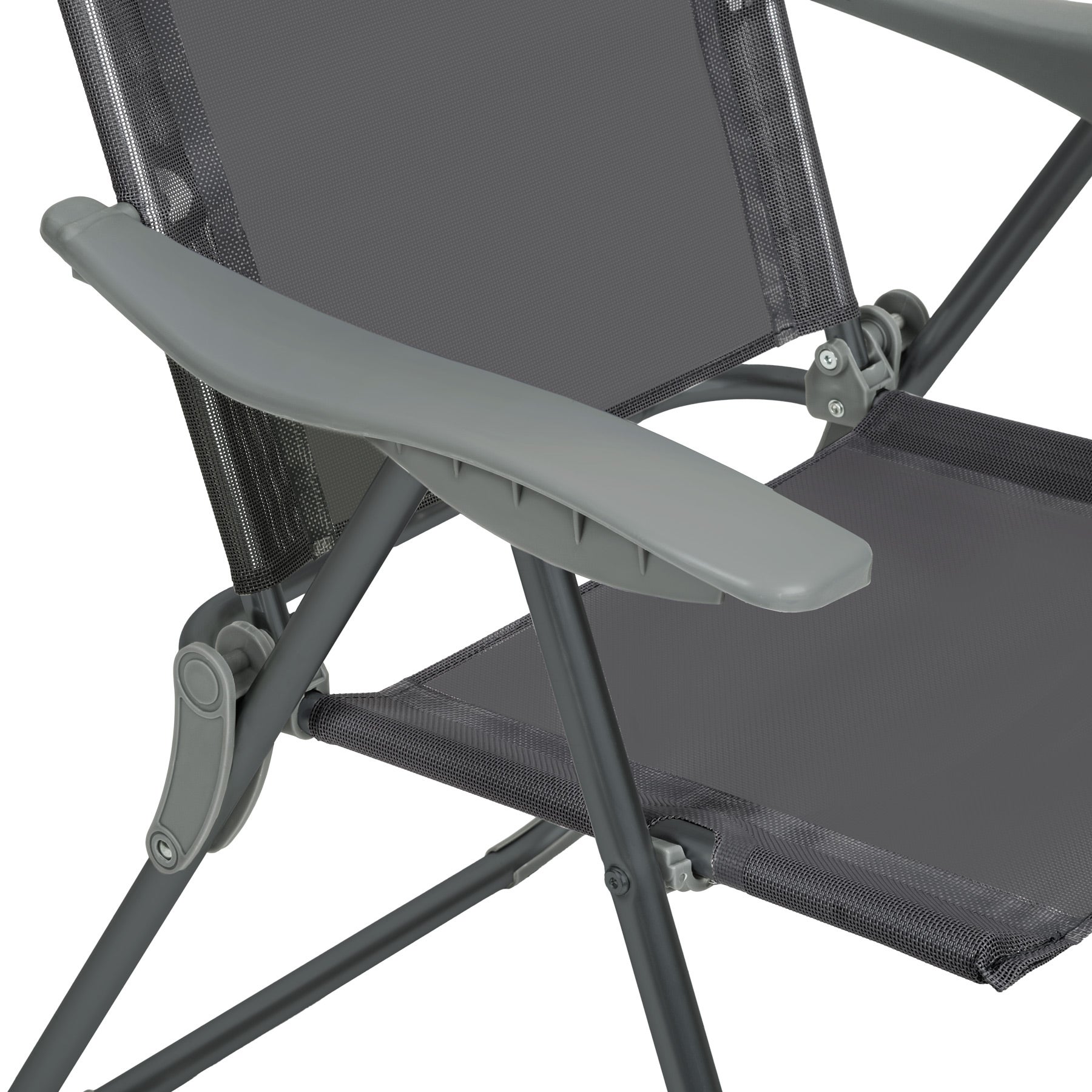 Chaise de jardin pliable sans coussin MAURINE en synthétique Gris - 5