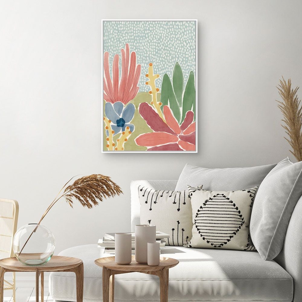 Toile encadrée Fleurs abstraites colorées / 60x90cm / Cadre Blanc / Fabriqué en France / Déco murale / DADA ART - 2