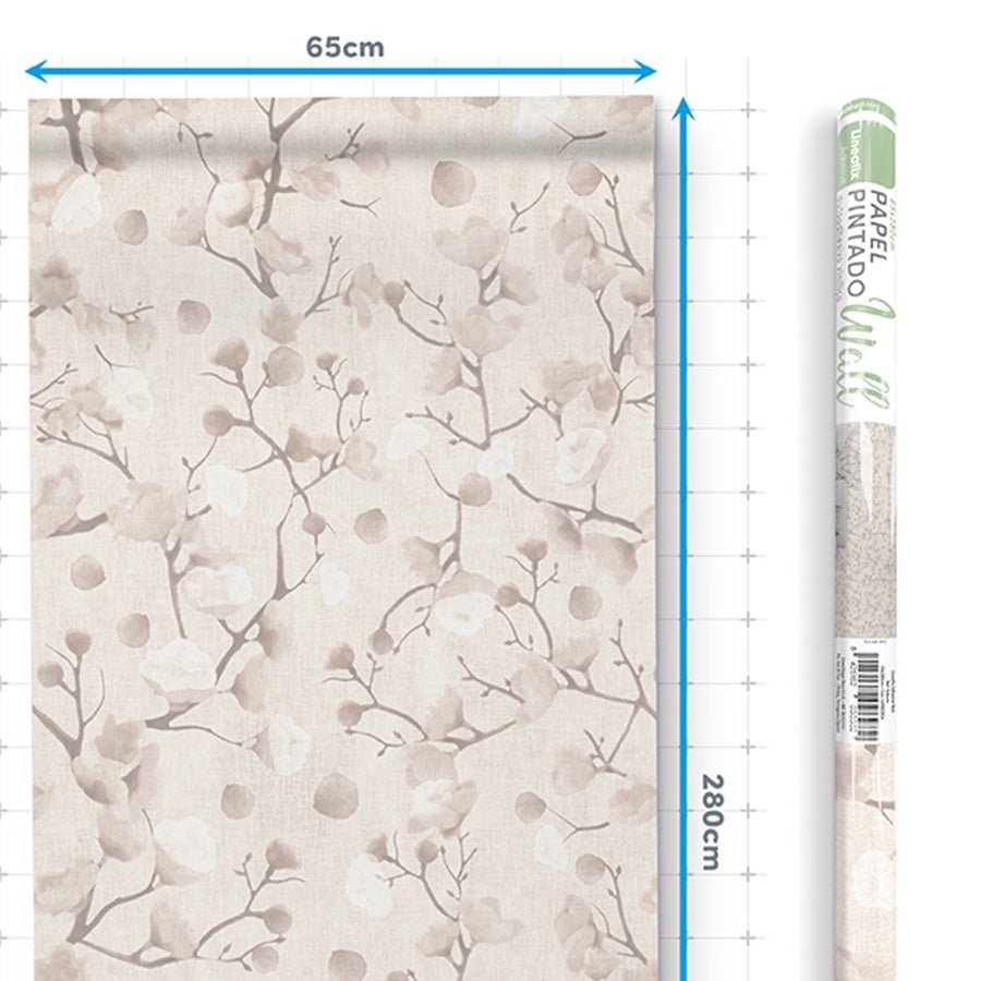 Papel de parede autoadesivo vinílico Rama Rosa. Impermeável. Ideal para cozinhas e banheiros. Fácil de aplicar e limpar. 65 x 280 cm - 6