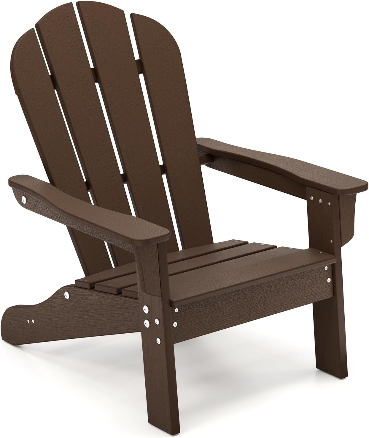 Krzesło Ogrodowe Adirondack dla Dzieci, Krzesło Ogrodowe z HDPE Odporne na Warunki Atmosferyczne z Szerokim Siedziskiem, Nośność 75 kg (Brązowe)