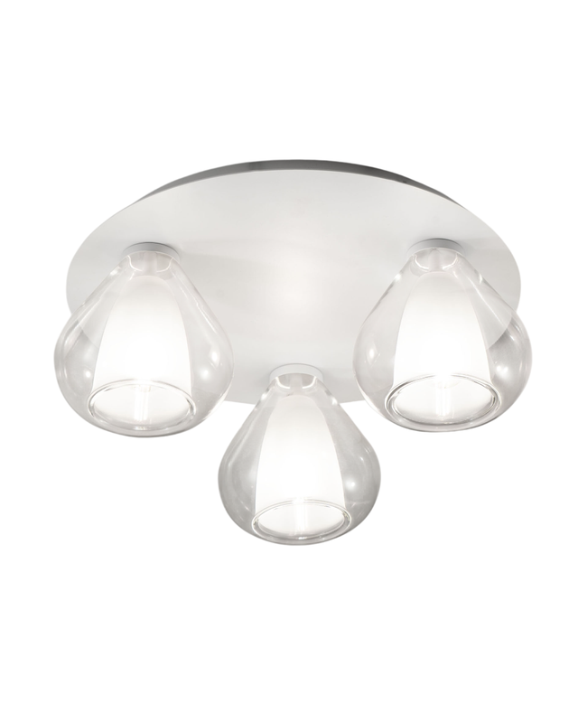 Lila - Okrągła lampa sufitowa śr. 40 cm Fabas Luce - Kinkiet z 3 żarówkami LED E27 MAX 40W - Przezroczysta
