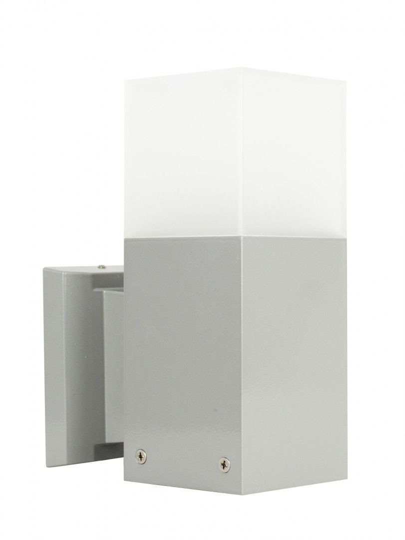 Kinkiet zewnętrzny Cube srebrny 1xE27x20W wym: 20,5x8x14 cm IP44 SU-MA