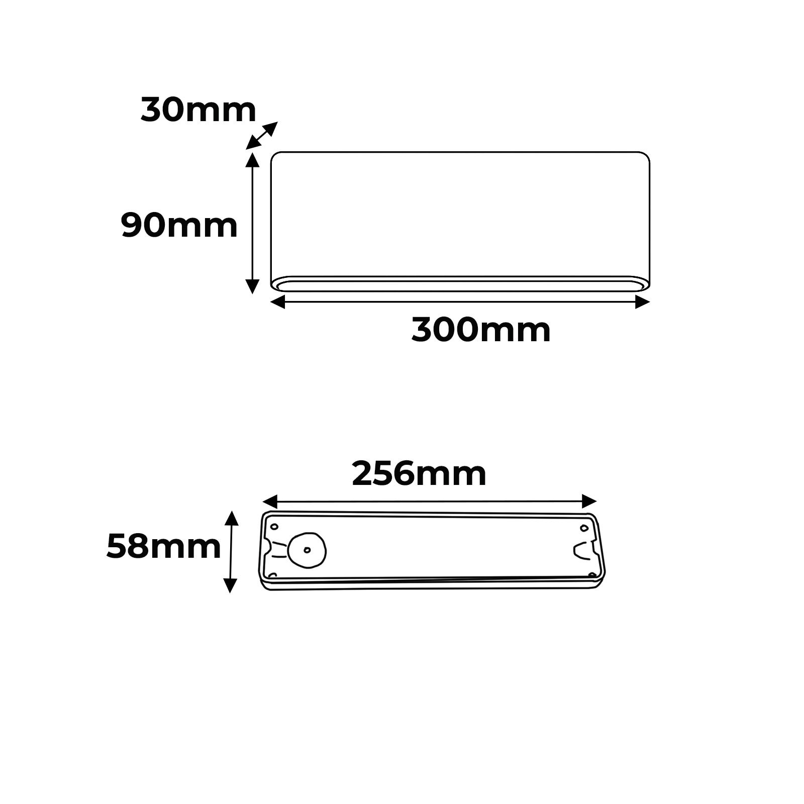Applique LED Esterno/Interno 20W 2700K IP54 Bianco – Alluminio Rettangolare 300 mm, Luce Su/Giù “SAFATA” - 9