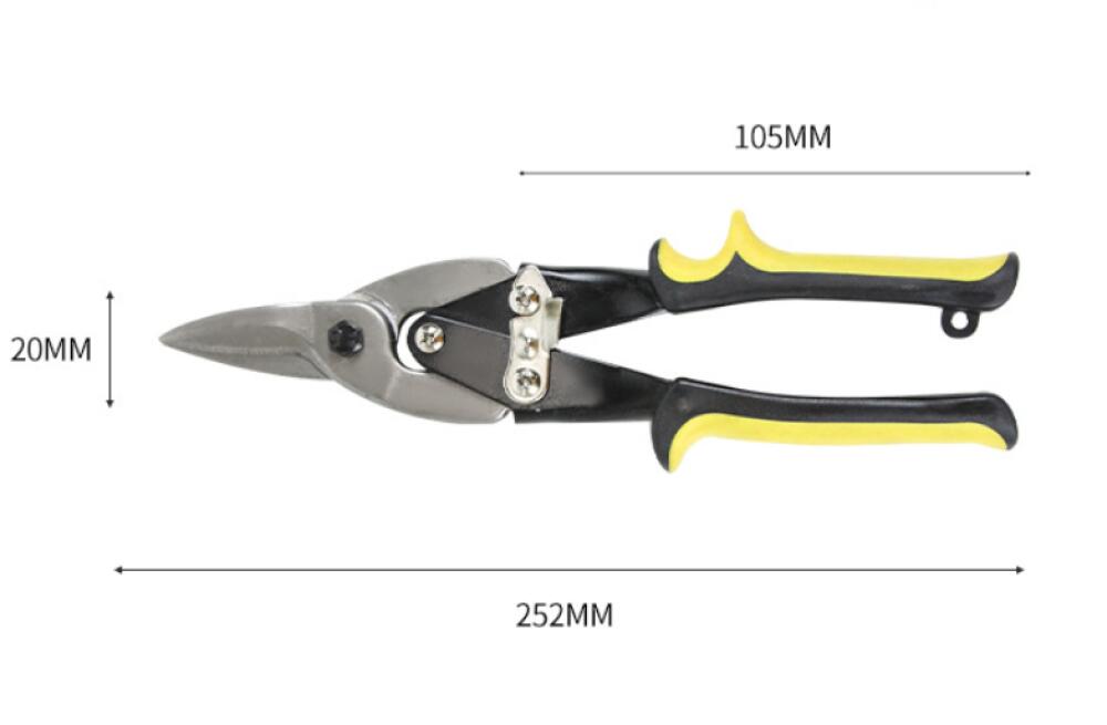 Cesoie per metallo da 250 mm - Cesoie per lamiera di grado aeronautico - Taglio dritto - Acciaio - Adatte per tagliare il metallo, adatte anche - 2