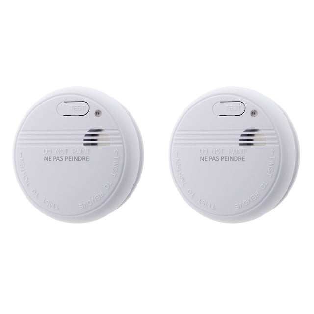 Lot de 2 détecteurs de fumée autonomie 3 ans - pile + accessoires - Otio