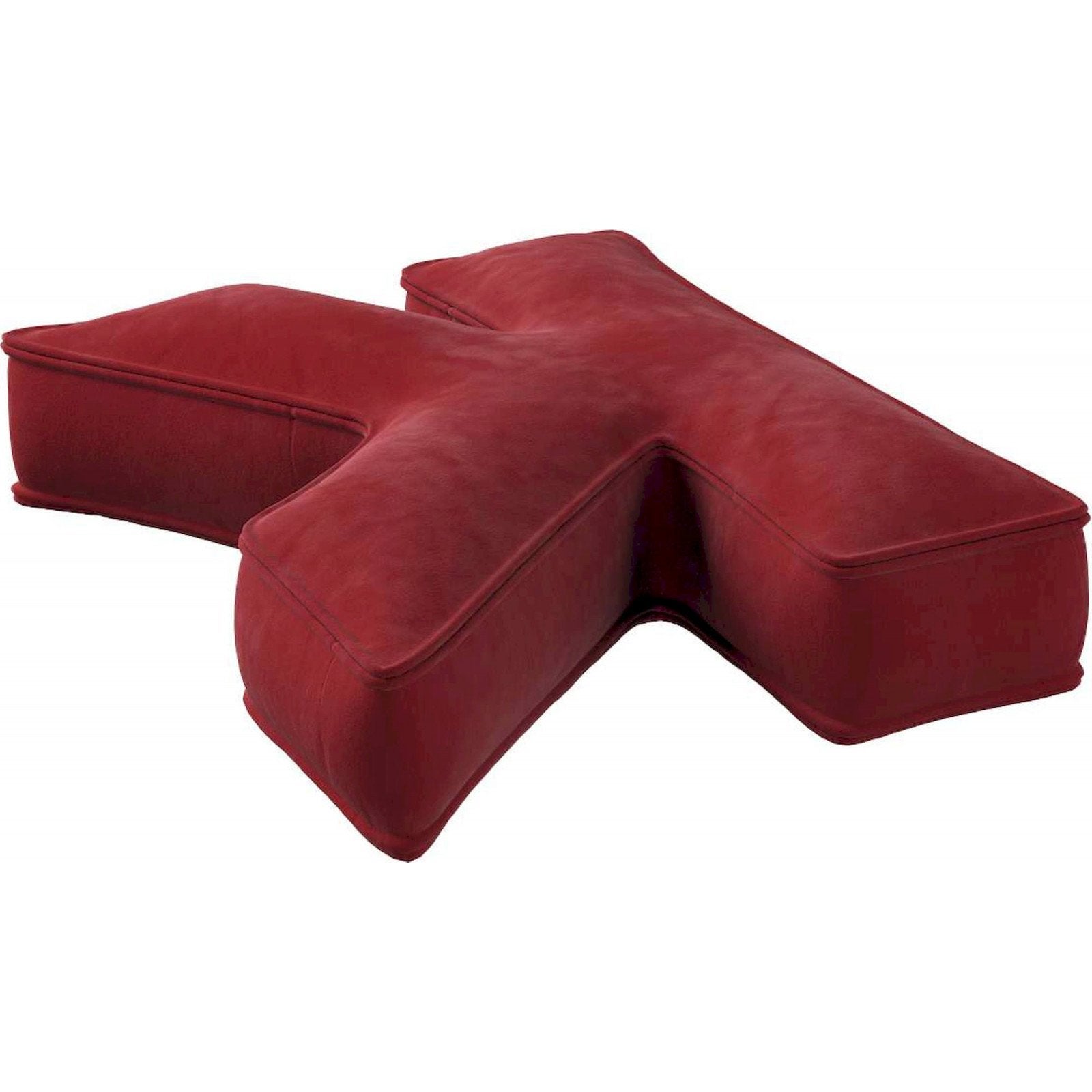 Coussin en velours Lettre K 35 x 10 x 40 cm Rouge Cerise - 3