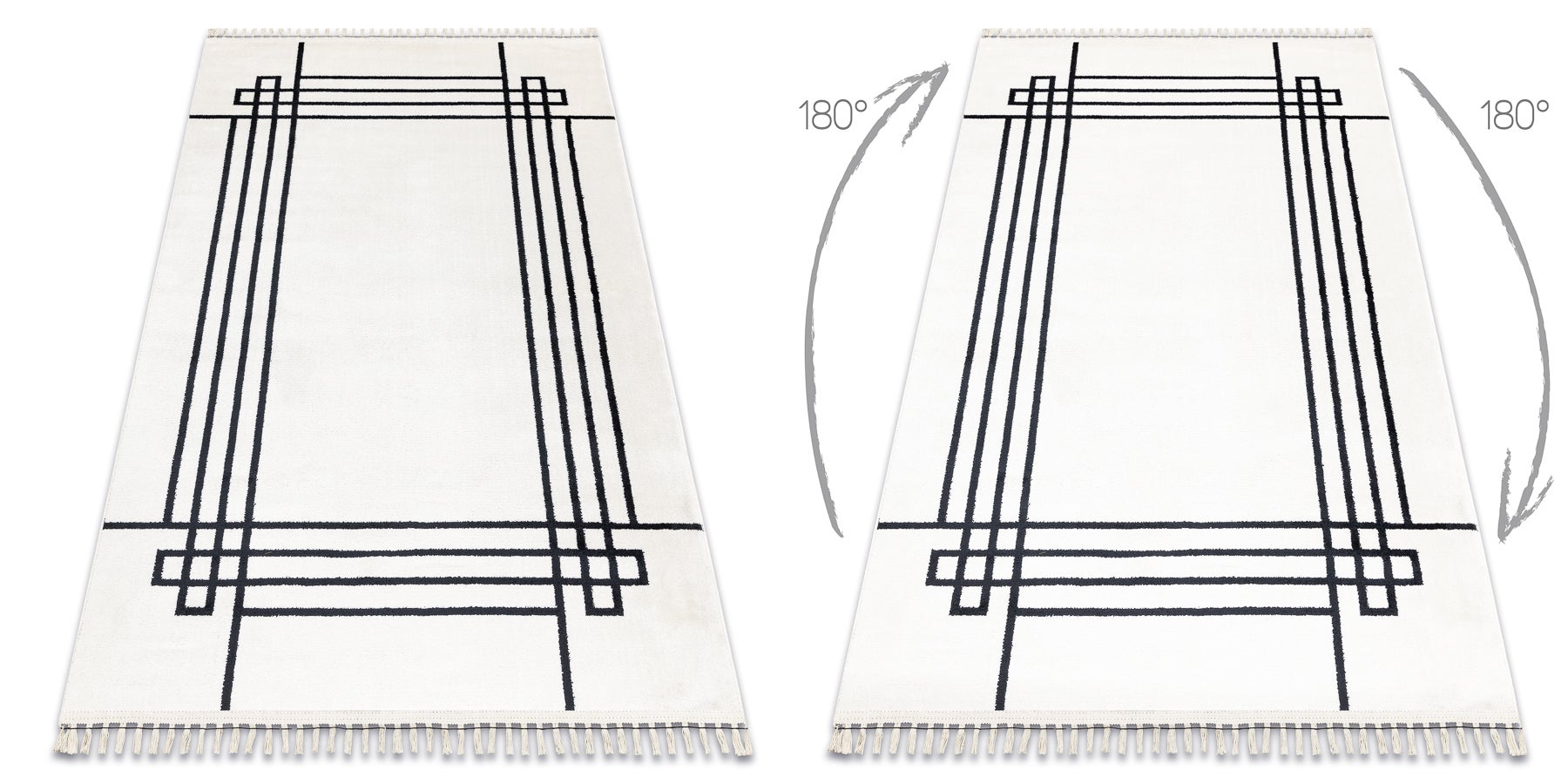 Tappeto AMOUR 53096C crema - Cornice, linee moderno, elegante 118x180 cm - 2