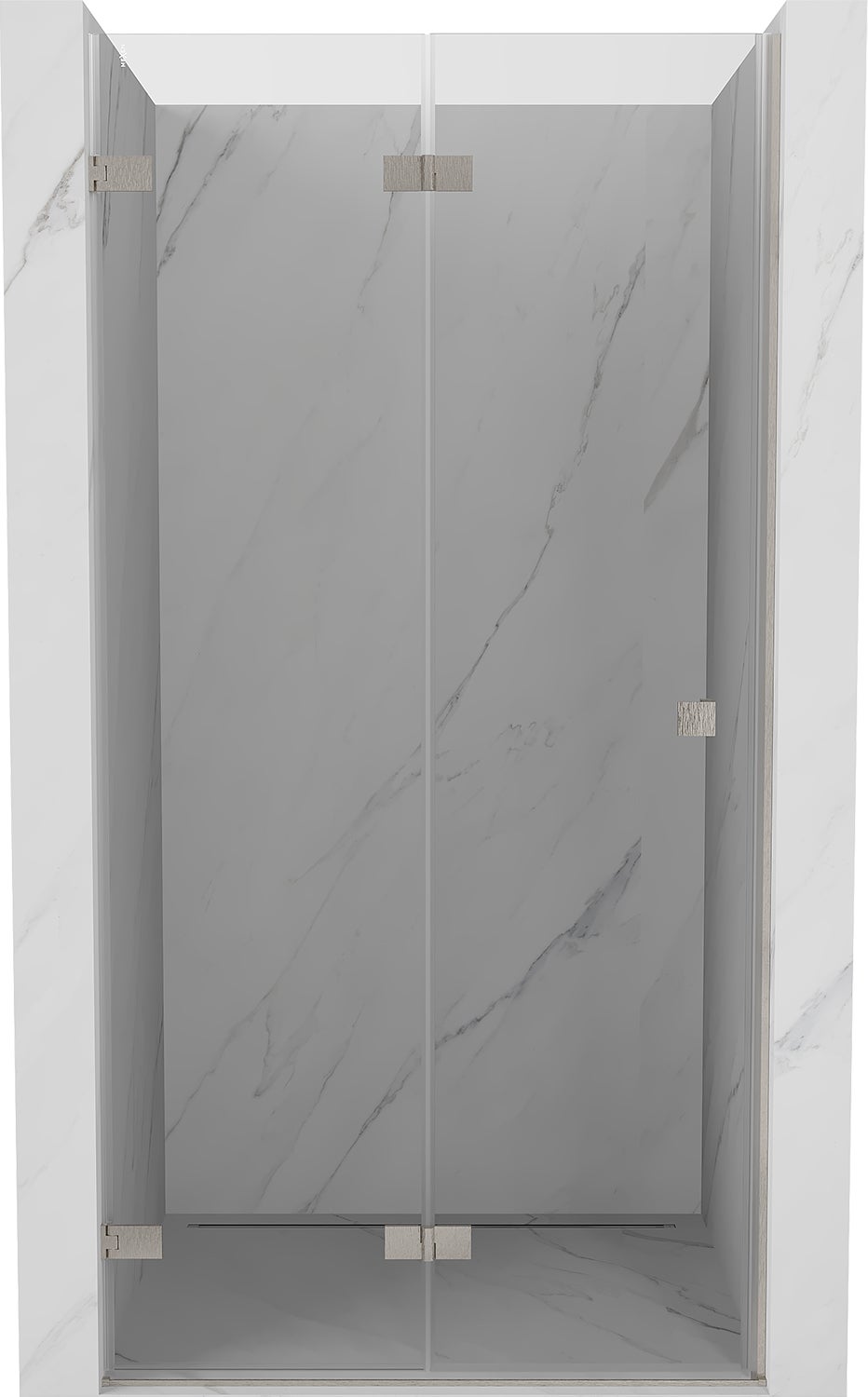 Mexen Lunar-F drzwi prysznicowe składane lewe 70 cm, transparent, nikiel szczotkowany - 836-070-000-97-00-L
