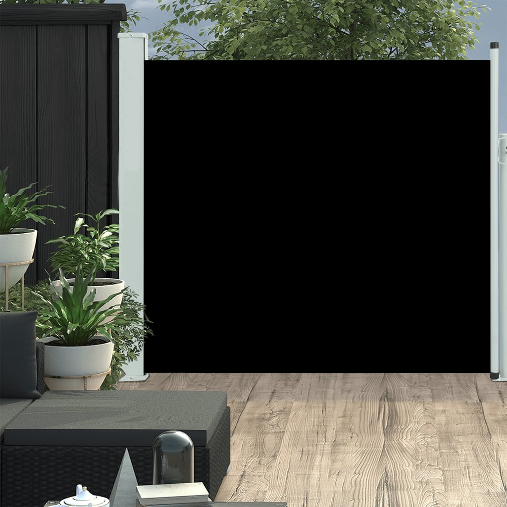 Toldo lateral | toldo exterior | toldo parasol retráctil de jardín negro 170x300 cm cfw447744