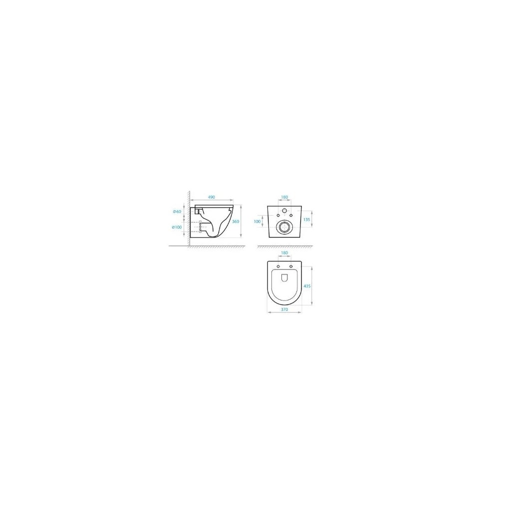 Bâti-support GEBERIT Duofix pack réservoir encastrable et plaque DELTA 01 Blanc Brillant avec WC suspendu ROUND SMART Blanc abattant fin par KP - 5