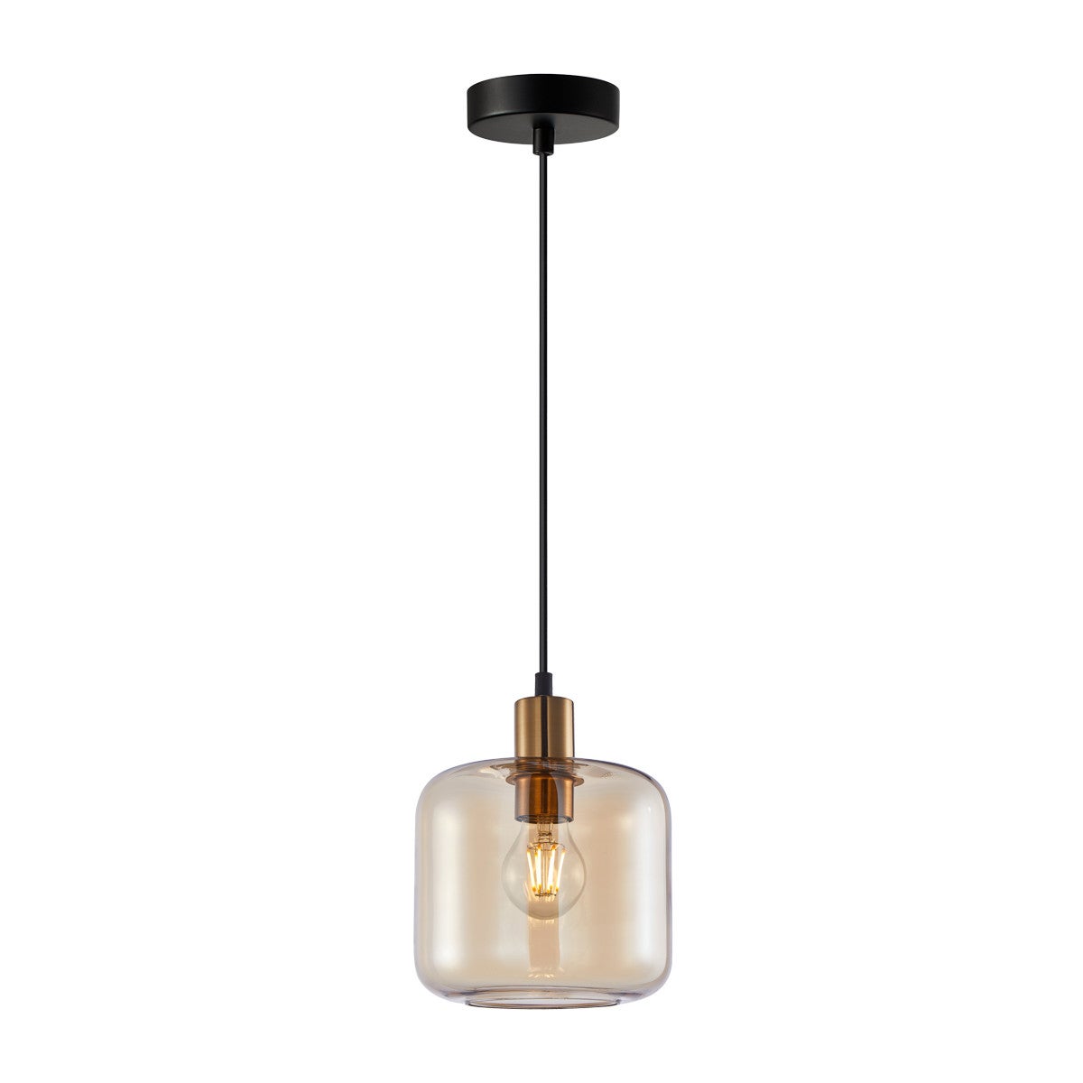 Lampa wisząca Zona złoto-bursztynowy-czarna 1xE27x40W nowoczesna wym: 102,5 x 18 x 18 cm szkło Italux