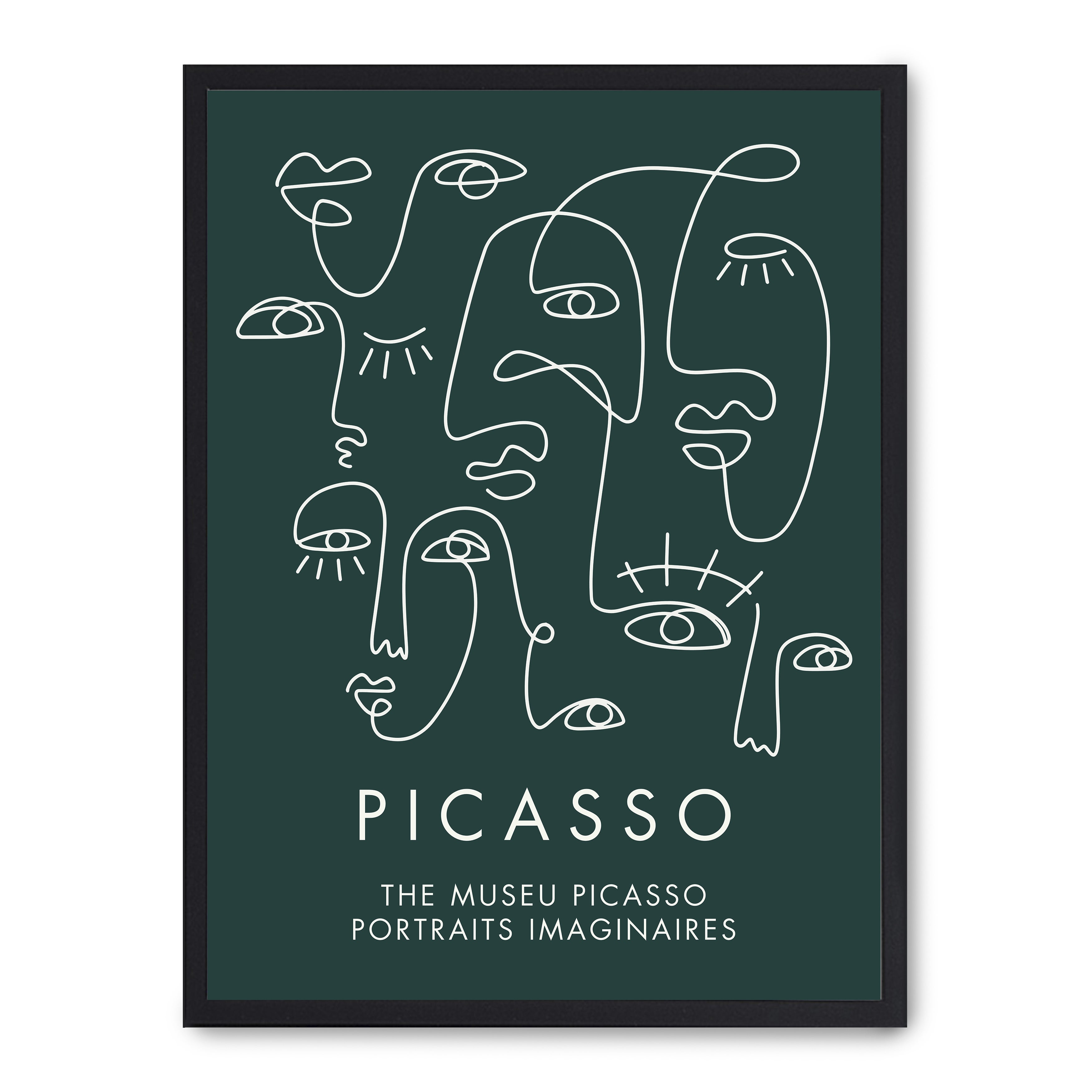 Cuadro Picasso portraits IV, marco negro, 30x40 cm | Leroy Merlin