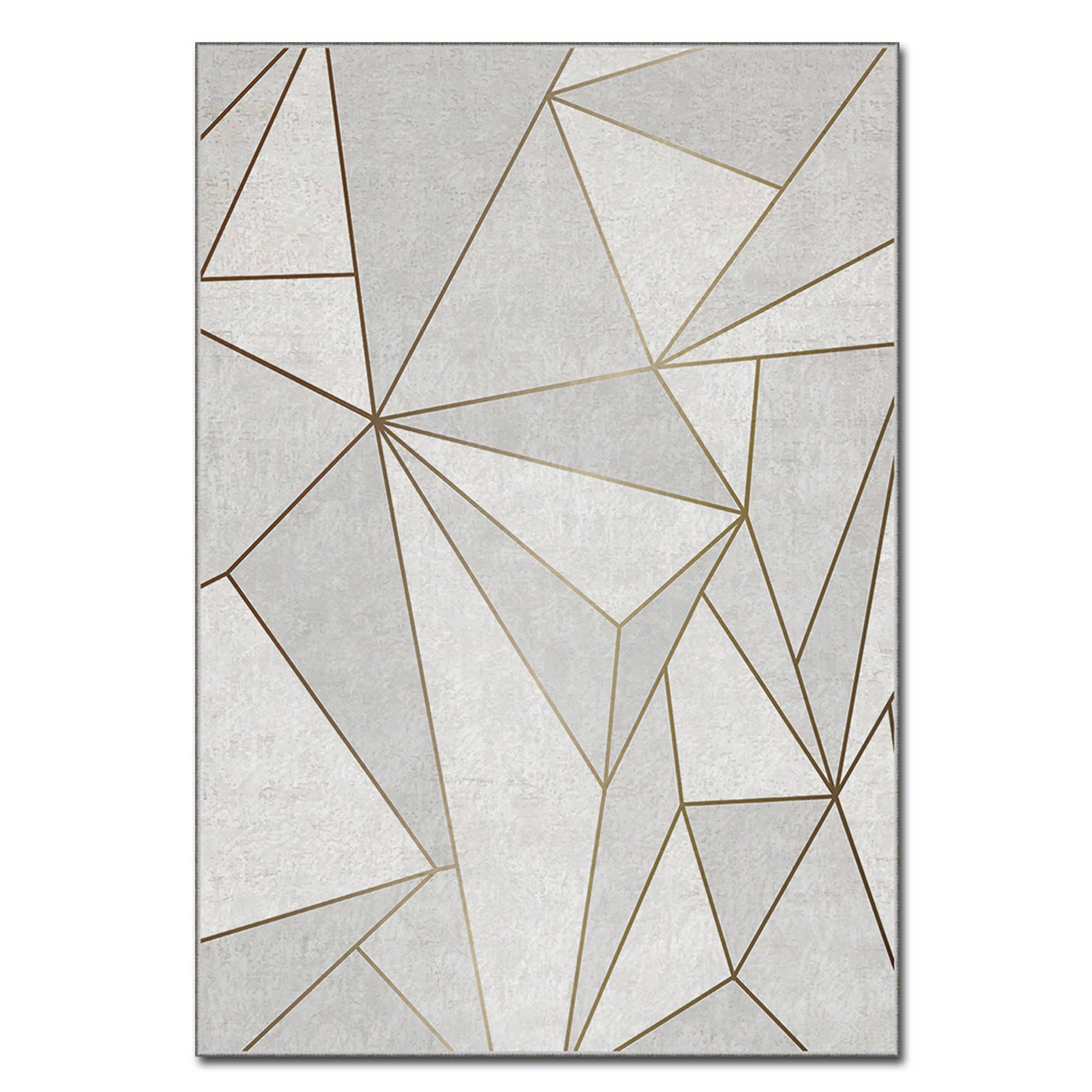 Covor, 160x230 cm, forma dreptunghiulara, poliester, bej/gri, ASR CRPT-106
