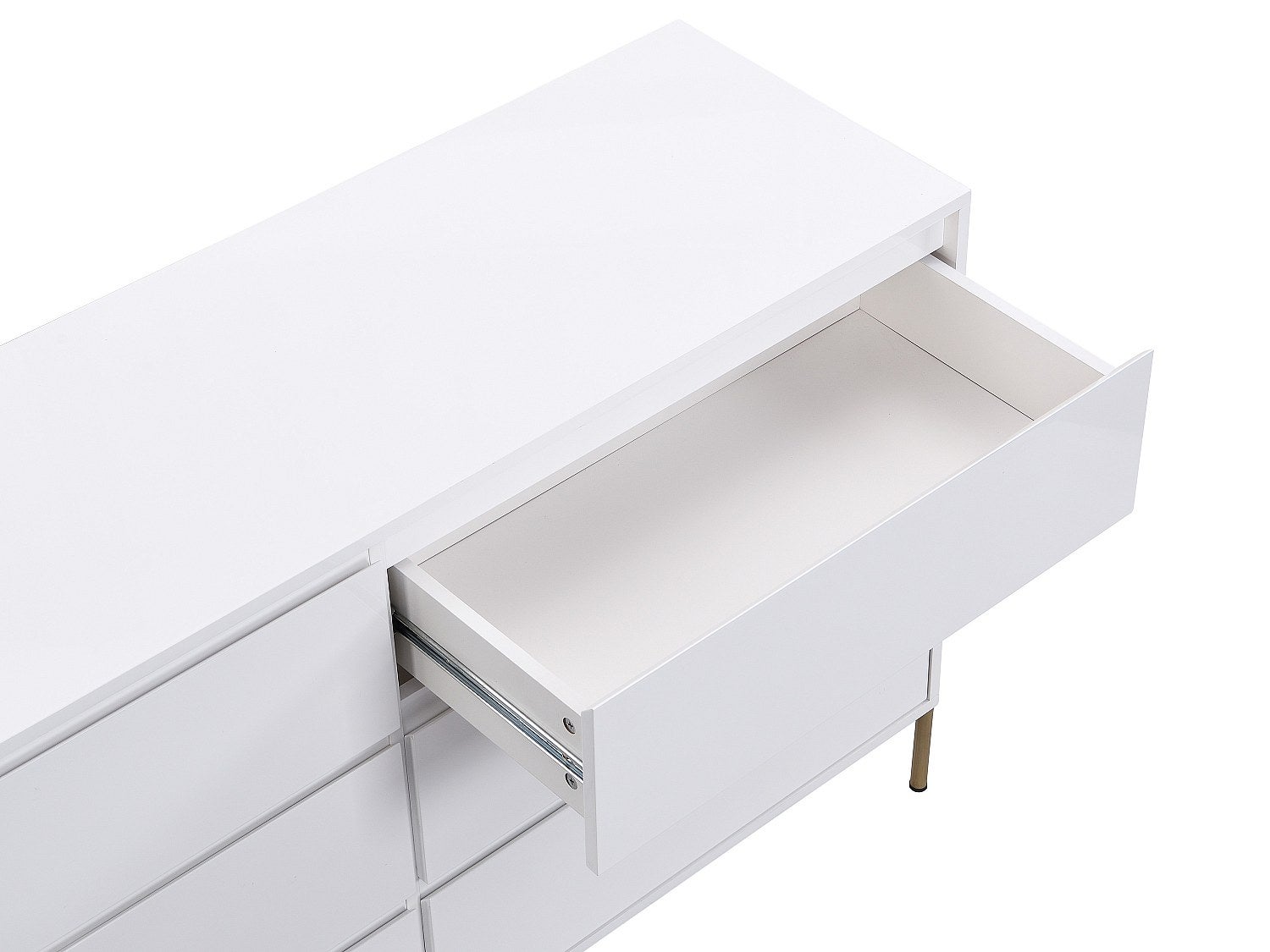 Commode 6 tiroirs - MDF et métal - Blanc laqué et doré - KORASA de Pascal Morabito - 6