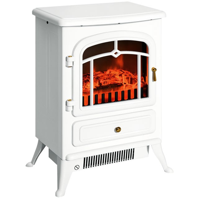 Cheminée électrique avec chauffage, cheminée électrique décorative avec effet flamme LED, 950/1850 W, thermostat et protection contre la surchauffe