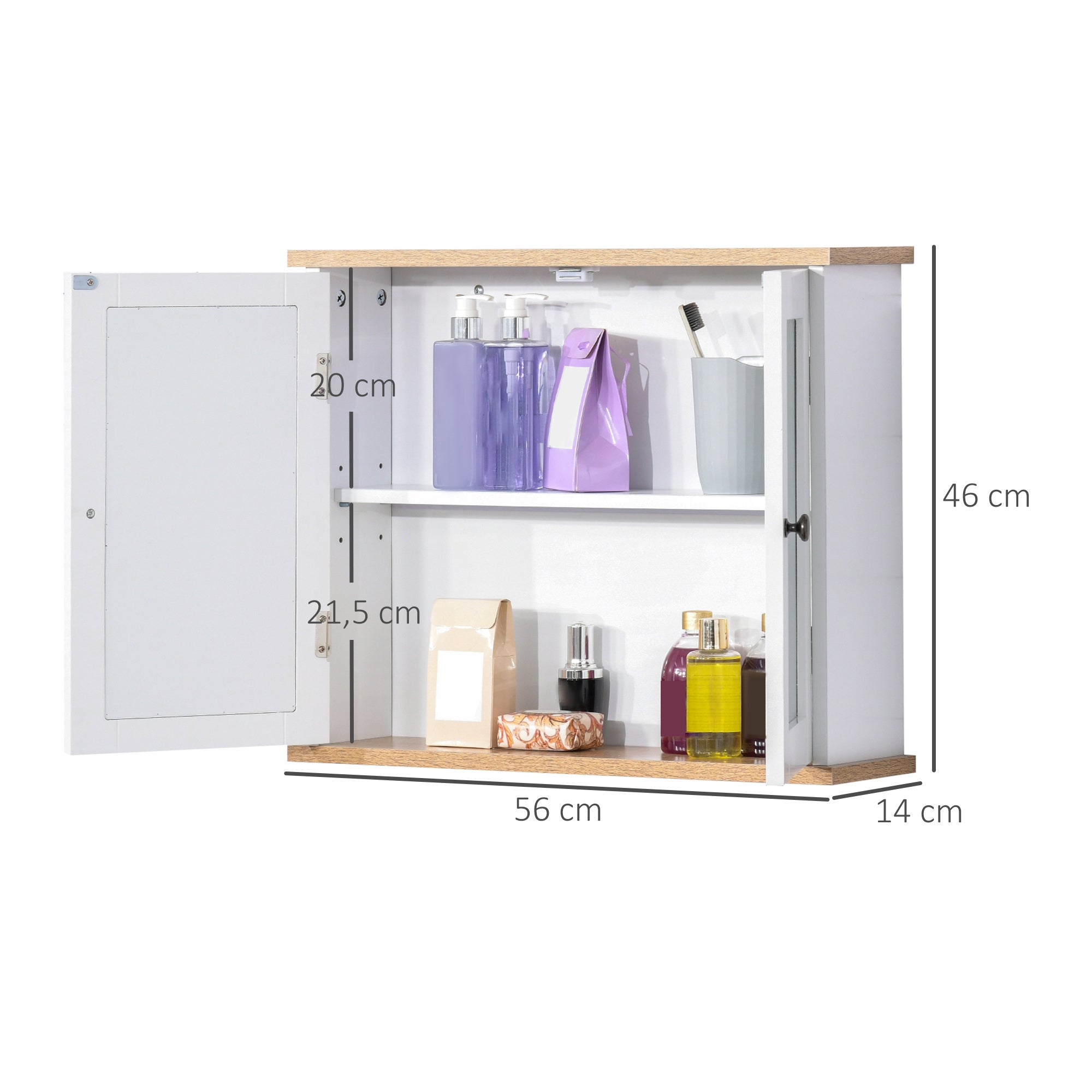 Armoire murale avec miroir MDF 2 portes KLEANKIN - 3