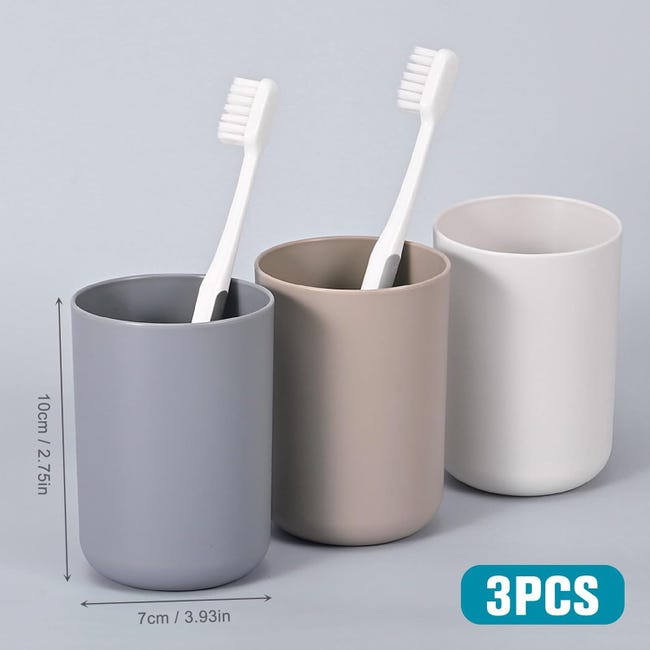 Set di 3 bicchieri per spazzolino da denti, plastica per uso alimentare, porta spazzolino da denti, bicchiere per collutorio da 300 ml | Leroy Merlin Set di 3 bicchieri per spazzolino da denti, plastica per uso alimentare, porta spazzolino da denti, bicchiere per collutorio da 300 ml | Leroy Merlin