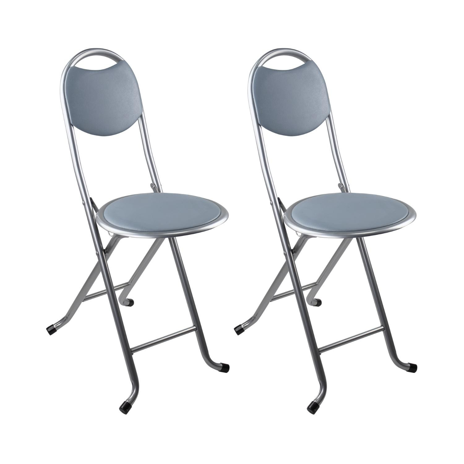 Pack 2 taburetes plegables con respaldo 32x36x73.5cm 7house