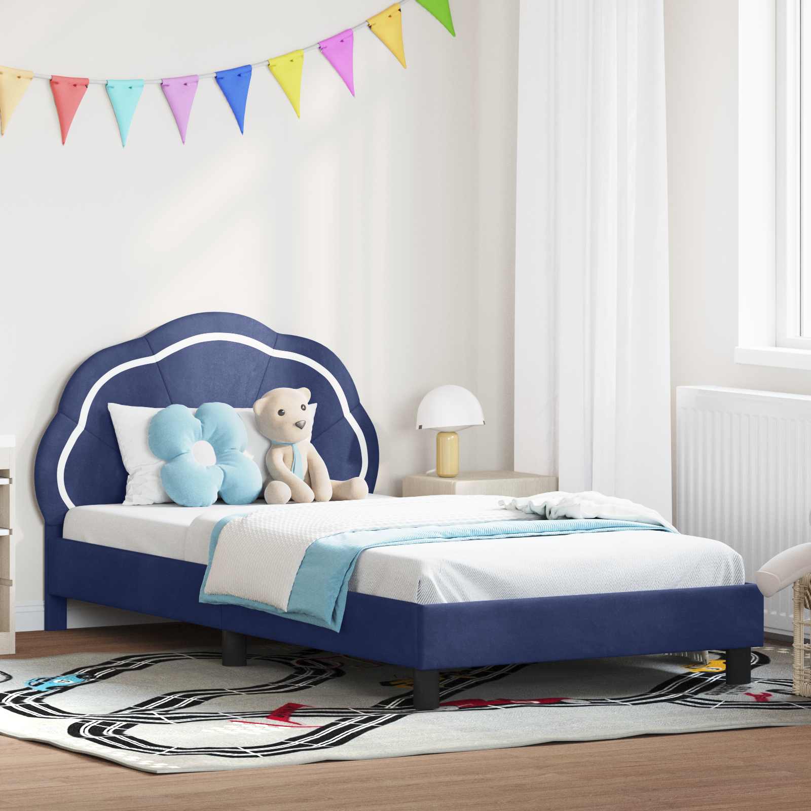 BOH Cadre de lit avec tête de lit Rose 140x190 cm Velours AB3125634