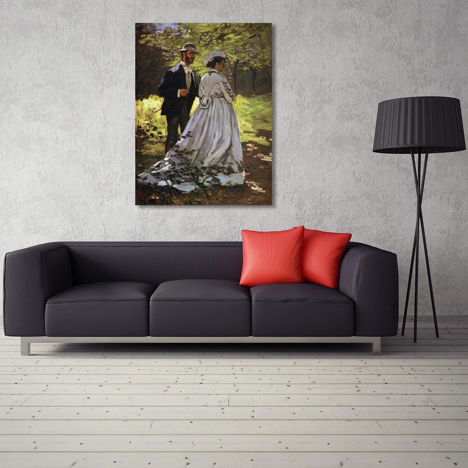 Tableau image de reproduction de c. Monet - petit déjeuner sur l'herbe - 70 x 100 cm - 3