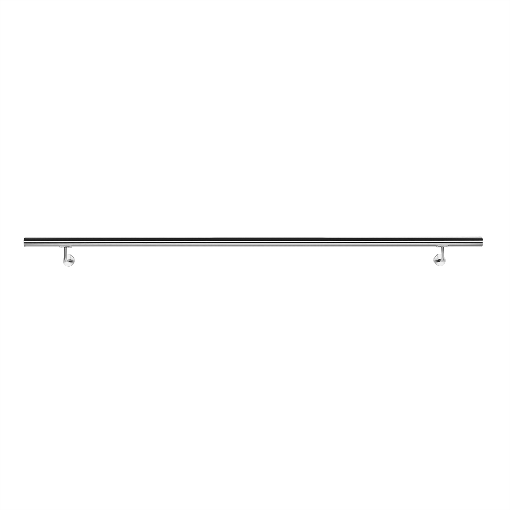 Kit Main courante Escalier 150cm Acier affiné V2A Garde-corps Rambarde Support mural Dispositif de fixation Balustrade Logement WilTec - 2