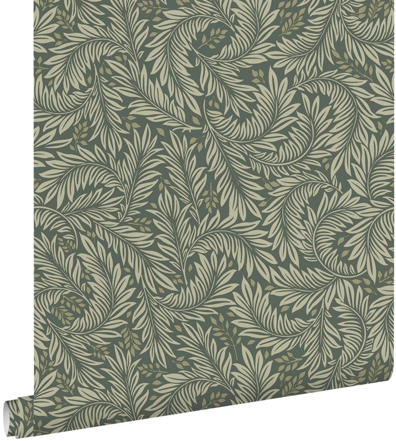 Papel pintado hojas verde oscuro - 50 x 900 cm - estahome