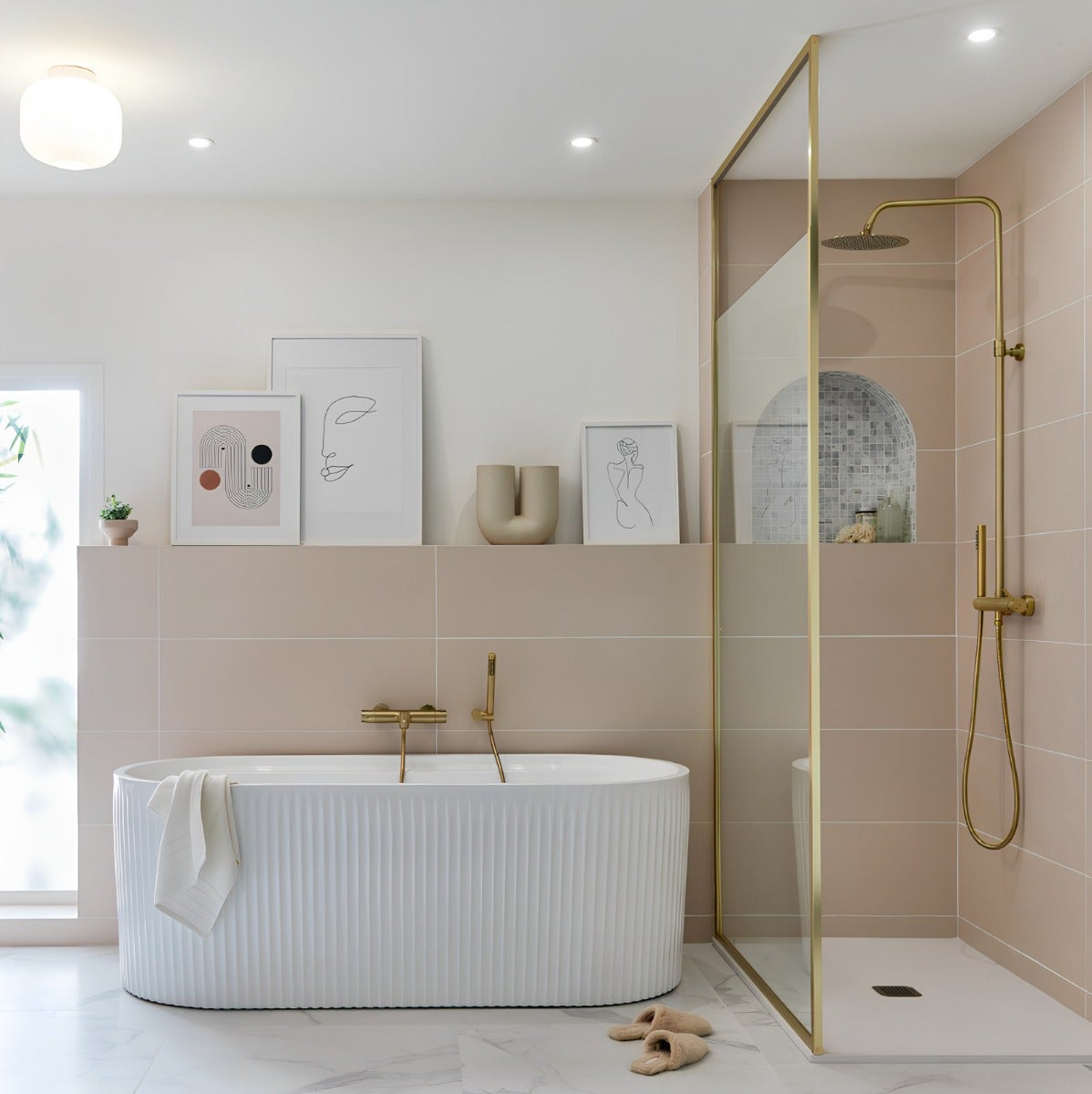 Luisa Coluna de duche mecânica dourado escovado 250 - 4