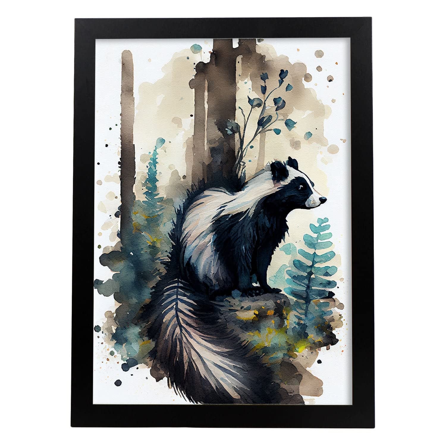 Nacnic Elefante Nella Foresta Poster In Stampa Stile Acquerello Di Animali Nel Paesaggio Naturale Per E Ufficio Interni A3 Con Cornici In Legno Chiaro | Leroy Merlin